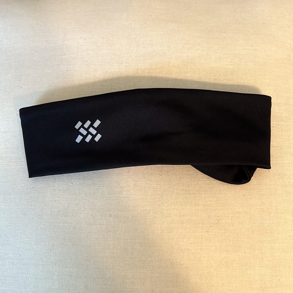 black treadbands tie back headband unisex